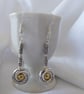 Dragon Eye Earrings B with Tibetan Silver Fancy Tube Beads