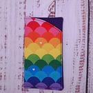 Rainbow paddded glasses or sunglasses case