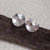 silver flower earrings, flower stud earrings, silver jewellery