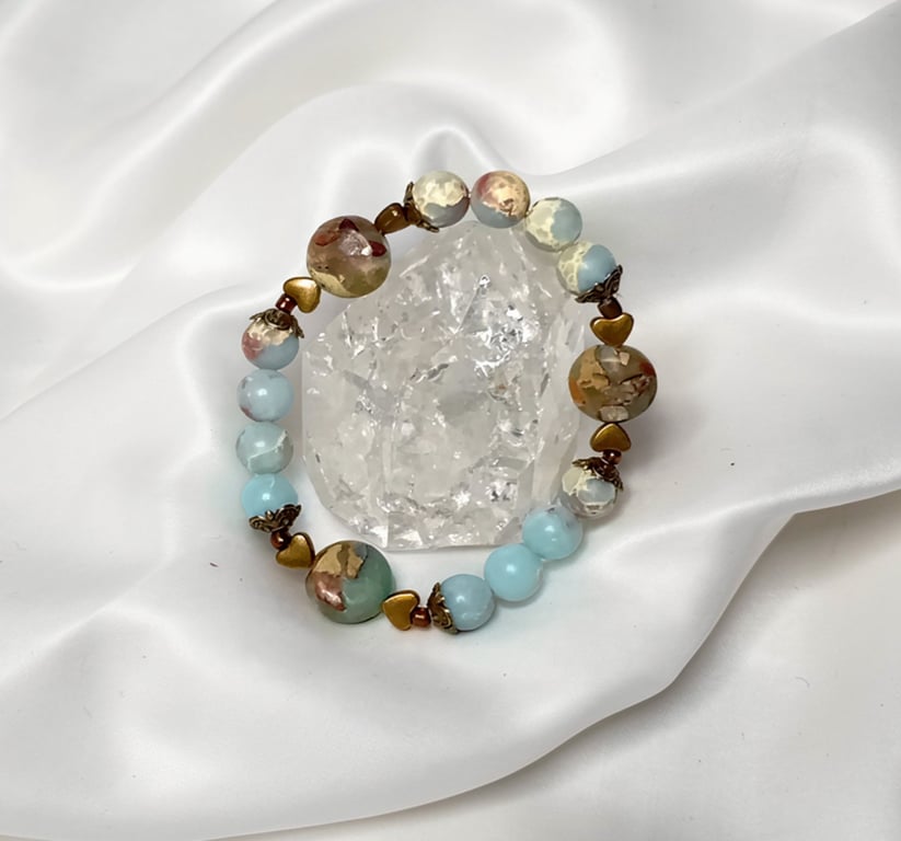 Shoushan Stone & Bronze Bracelet