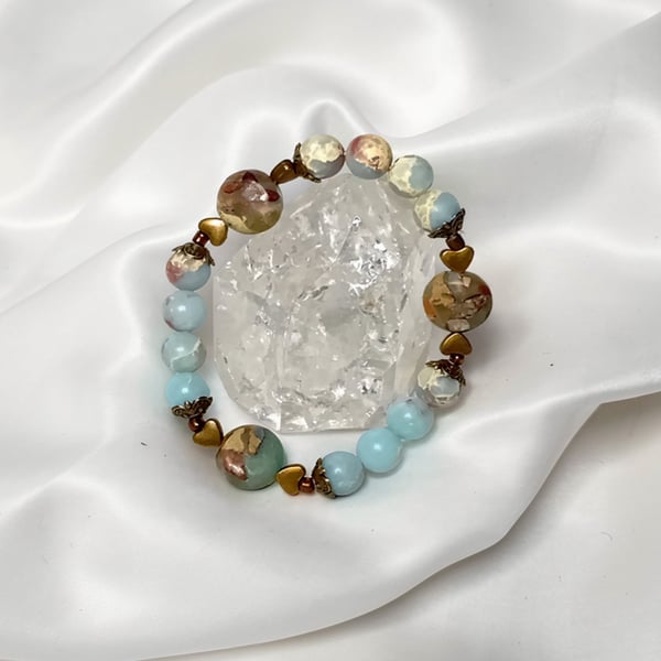 Shoushan Stone & Bronze Bracelet