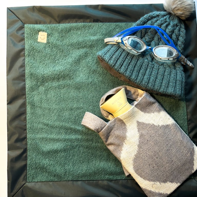 Wild swim mat for changing after watersports