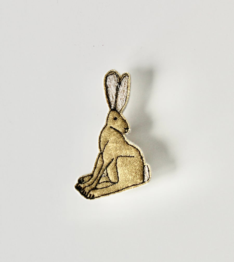 Special Order for Lynda - 'Golden Hare' - Handmade Brooch