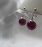  Clip on cerise pearl earring - Image 1
