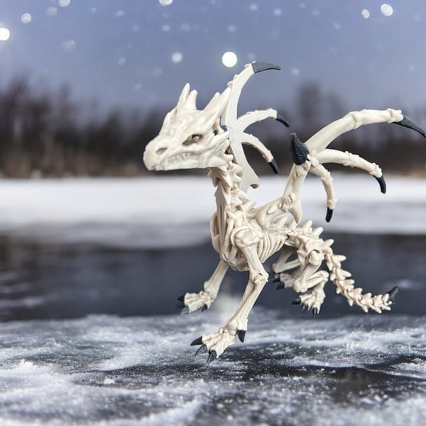 Articulated Wraithwing Dragon Bone Colour 3D Printed
