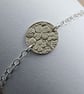Four Leaf Clover Engraved Sterling Silver Coin Bracelet - Image 1