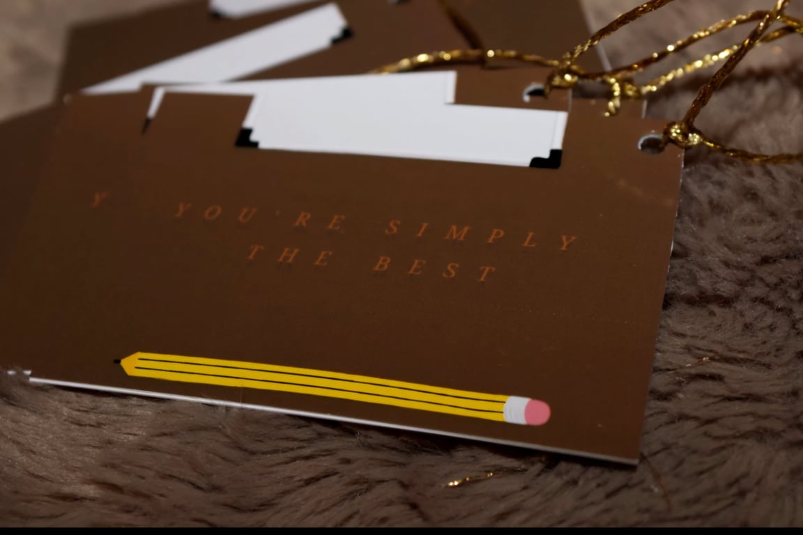 5 pack, 'Simply the best' Teacher gift tags 