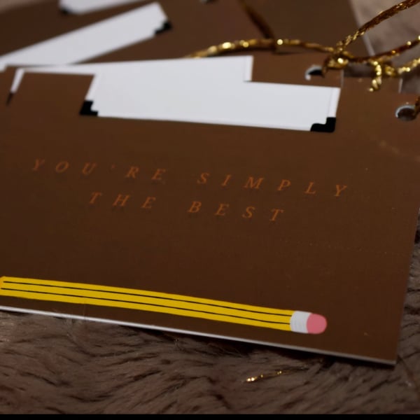 5 pack, 'Simply the best' Teacher gift tags 
