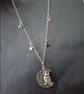 Silver owl and moon pendant necklace with star charms  - Image 2