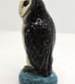 Miniature ceramic sooty owl sculpture  - Image 3