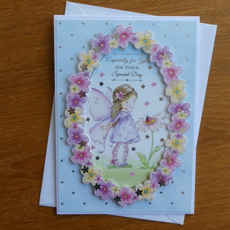 Fairy in Floral Frame Card