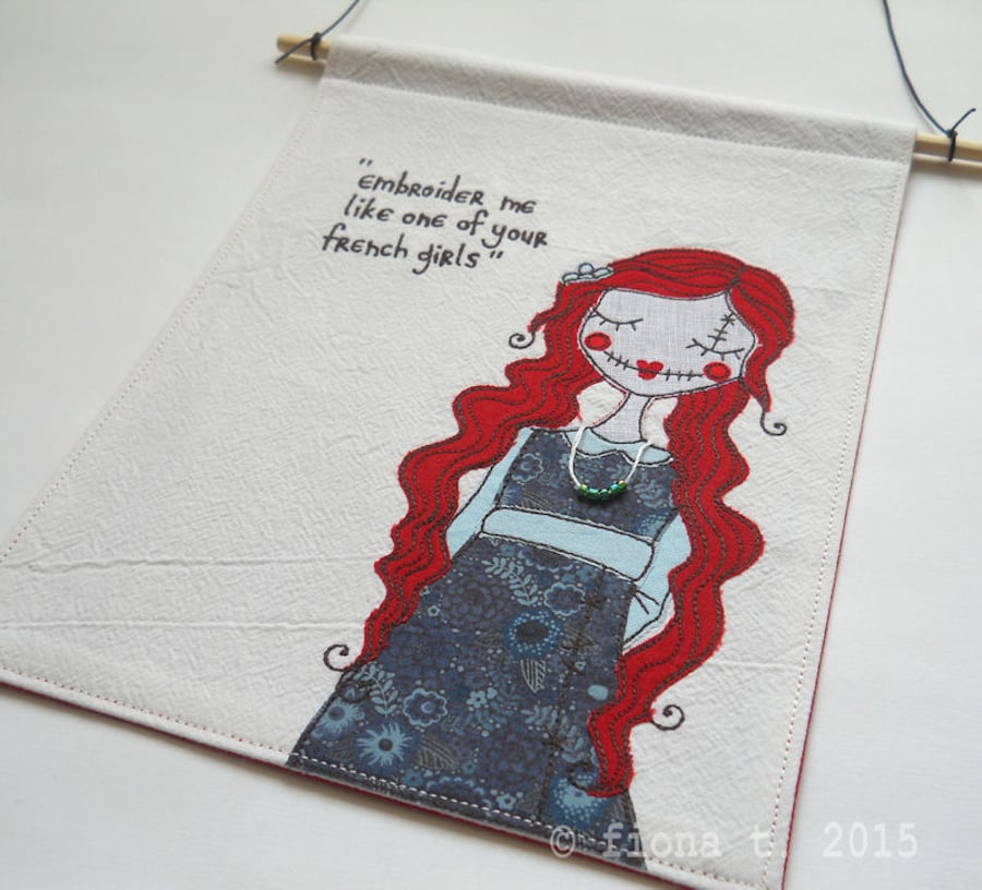 embroidered zombie hanging