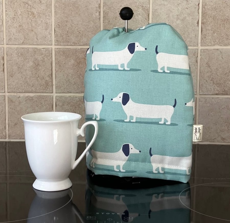 Dachshund Cafetiere Cosy, Handmade in the UK