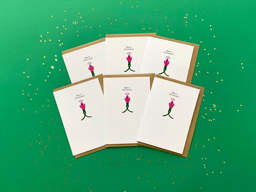 Watercolour Christmas Cards: Single Fairy Light – Pack of 1, 6 or 12