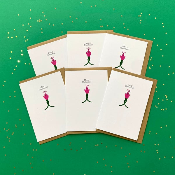 Watercolour Christmas Cards: Single Fairy Light – Pack of 1, 6 or 12