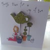 Topiary teapot birthday card