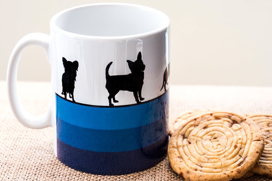 Blue Dog Breeds Coffee Mug Gift for Lover Owner Dachshund Westie Terrier Poodle