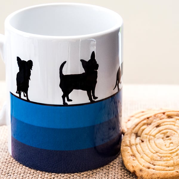 Blue Dog Breeds Coffee Mug Gift for Lover Owner Dachshund Westie Terrier Poodle