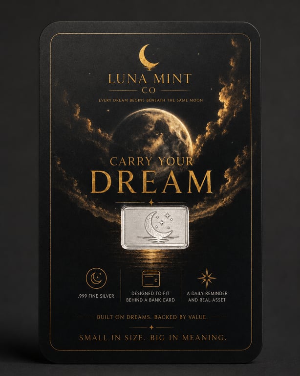 Luna Mint Carry Your Dream - 1g .999 Fine Silver Wallet Keepsake Gift