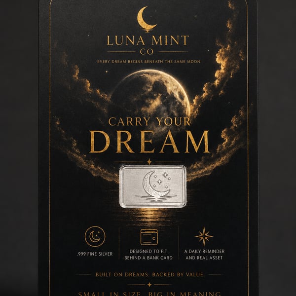 Luna Mint Carry Your Dream - 1g .999 Fine Silver Wallet Keepsake Gift