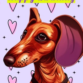 Happy Birthday Fun Sausage Dog Card 