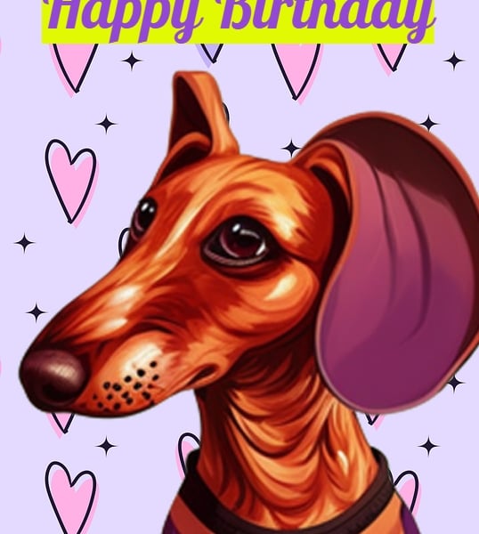 Happy Birthday Fun Sausage Dog Card 