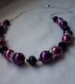 MAGENTA, FUSCHIA AND BLACK RHINESTONE NECKLACE WITH FREE EARRINGS.  618 - Image 3