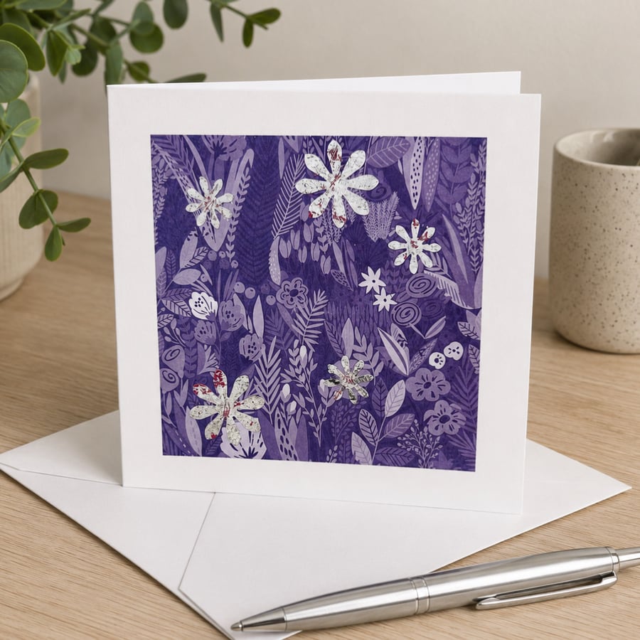 Purple and Silver Card