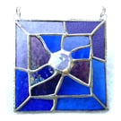 Jigsaw Suncatcher Stained Glass Handmade Blue People Abstract