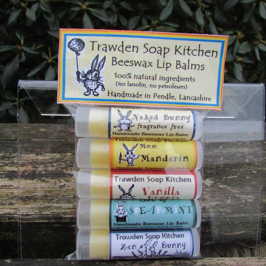 Bunny lovers gift, cute bunny lip balm set, manuka honey and beeswax, Easter
