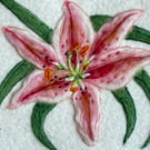 Hand felted Lily Textile Artwork 
