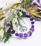 Celtic Themed Memory Wire Beaded Bracelet With Amethyst