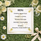 Art Deco Wedding Menu Card – Gold Reception Menu