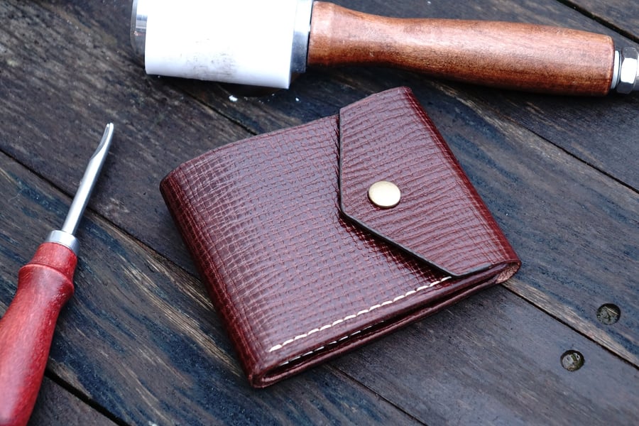 Handmade Leather Bifold Wallet, Minimalist Leather Wallet, Mens Slim Wallet, Men
