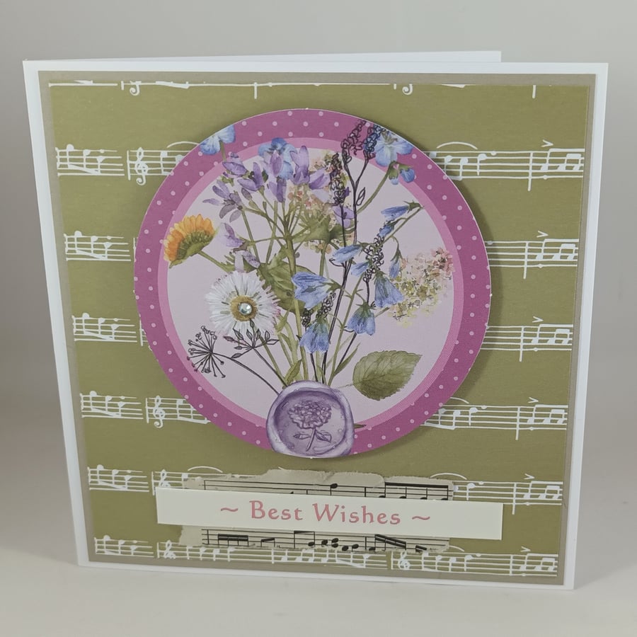 Flower bouquet any occasion greetings card