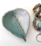 Ring, earring dish, pottery, giftware, turquoise, white, home decor - Image 7