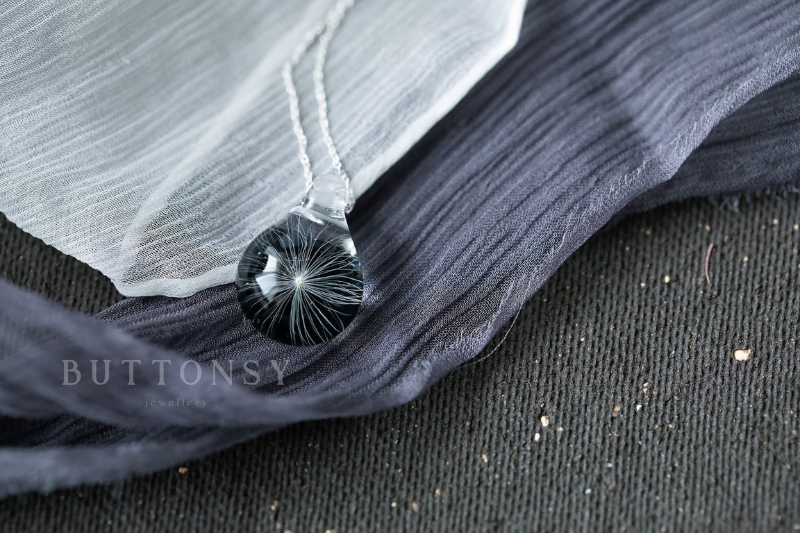 Tiny Dandelion Wish Necklace Resin Dandelion Necklace Resin Pendant Real Flower 