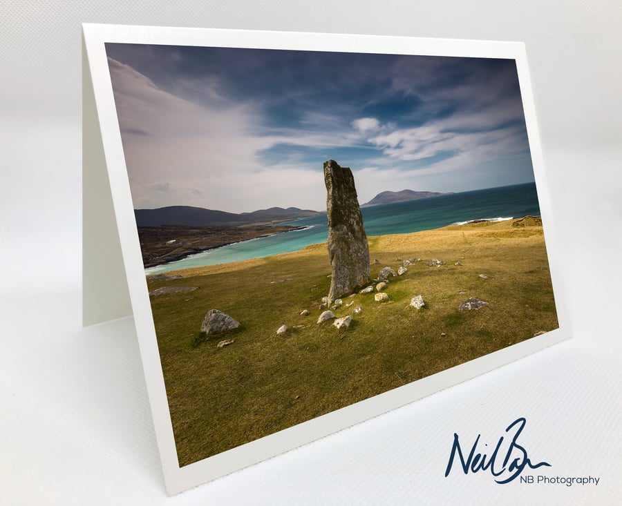 Standing Stone West Harris Outer Hebrides - Scotland Greeting Card by Neil Barr