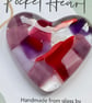 Handmade fused glass pocket heart