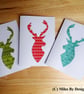 Three Xmas Stag Cards - Image 5