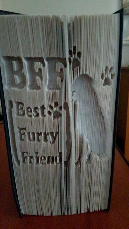BFF (Best Furry Friend) Dog CUT 7 FOLD Book Folding Pattern - EMAILED PDF PATTE