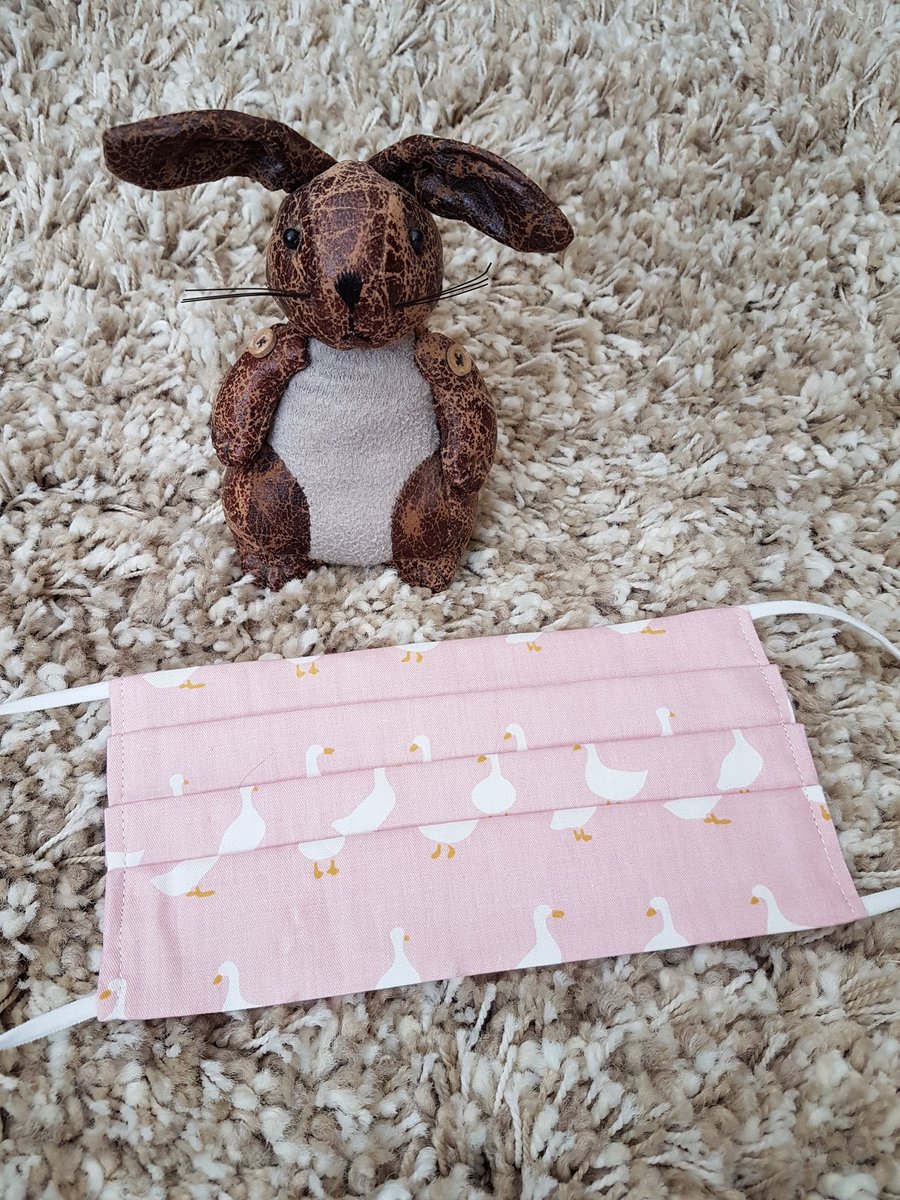 Adult face covering – Pink Duck print
