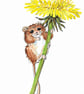 Cute Little Mouse and Dandelion Flower, original painting - Image 4