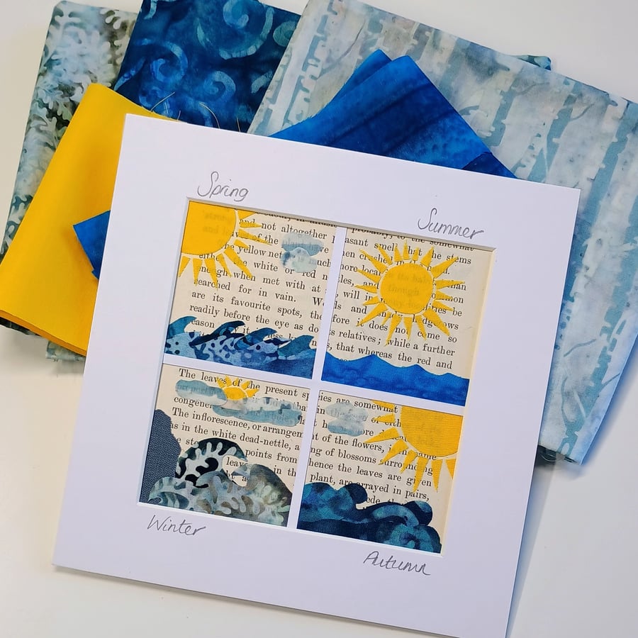 Seascape Collage of the Changing Seasons - 6x6 inches including mount