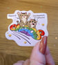 Funny Chaos Cat Sticker, Overstimulated Caffeinated Tabby Decal, Relatable  - Image 4