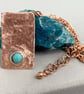 Rustic Hammered Copper Boho Pendant Necklace with Bezel Set Magnesite - Unisex - Image 4