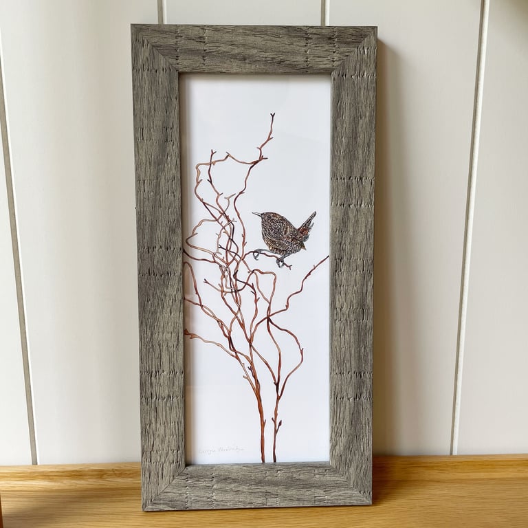 'Twisted Willow' 10" x 4" Framed Print