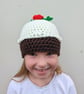 Crochet Christmas Pudding Hat: Novelty Winter Hat - Image 3