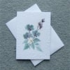 hand painted original art floral blank card ( ref F 197 )