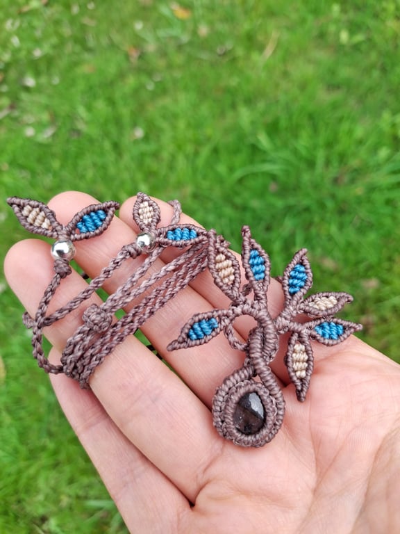 Labradorite Macrame Baby Tree Pendant